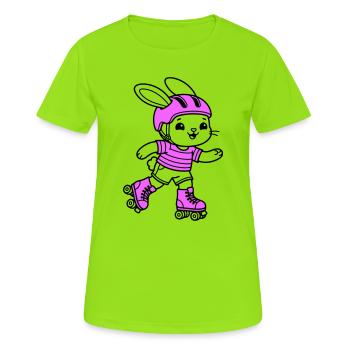 roller skating girl - Women's Breathable T-Shirt - neon green - Front - AI Model Female 172 dark (172cm)