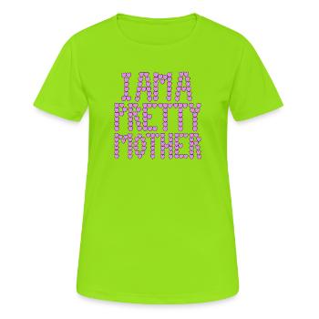 Je suis une jolie typographie maternelle - T-shirt respirant Femme - vert néon - Devant - AI Model Female 172 dark (172cm)