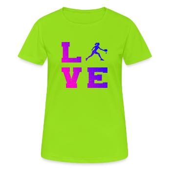 Pickleball athlete Idee für Pickleball Athlet Fans - Frauen T-Shirt atmungsaktiv - Neongrün - Vorne - AI Model Female 172 dark (172cm)