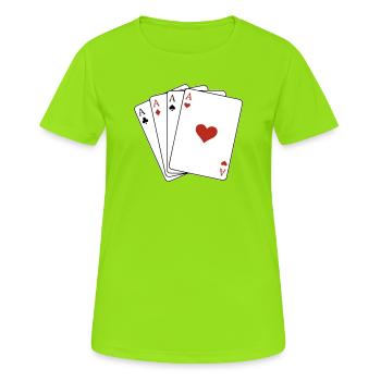 Four Aces - Women's Breathable T-Shirt - neon green - Front - AI Model Female 172 dark (172cm)