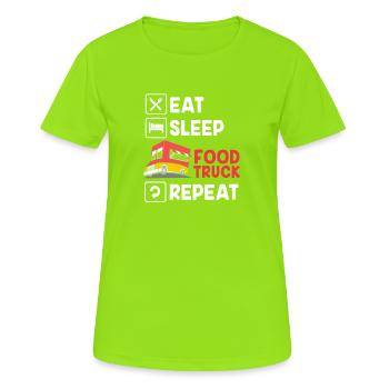Camion de Snacks Food - T-shirt respirant Femme - vert néon - Devant - AI Model Female 172 dark (172cm)