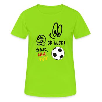 Soccer - Women's Breathable T-Shirt - neon green - Front - AI Model Female 172 dark (172cm)
