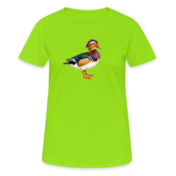 canard mandarin - T-shirt respirant Femme - vert néon - Devant - AI Model Female 172 dark (172cm)