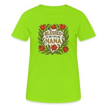 Nana Floral Circle - Women's Breathable T-Shirt - neon green - Front - AI Model Female 172 dark (172cm)