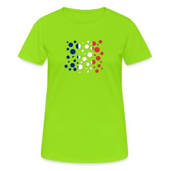 Frankreich, Frankreich flagge, fra, FRA, france - Frauen T-Shirt atmungsaktiv - Neongrün - Vorne - AI Model Female 172 dark (172cm)