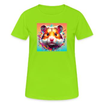 hamster - T-shirt respirant Femme - vert néon - Devant - AI Model Female 172 dark (172cm)