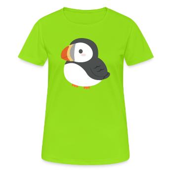 Charme de macareux potelé - T-shirt respirant Femme - vert néon - Devant - AI Model Female 172 dark (172cm)