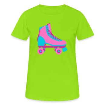 Roller Roller Roller Roller Derby Roller Derby années 80 - T-shirt respirant Femme - vert néon - Devant - AI Model Female 172 dark (172cm)