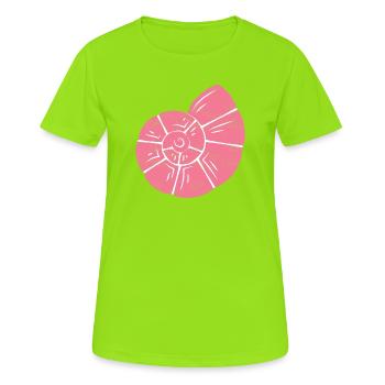 Rosa Muschel Spirale - Frauen T-Shirt atmungsaktiv - Neongrün - Vorne - AI Model Female 172 dark (172cm)