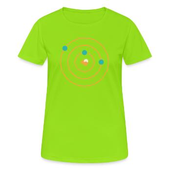 Atommodell - Physik Chemie Wissenschaft Nerd - Frauen T-Shirt atmungsaktiv - Neongrün - Vorne - AI Model Female 172 dark (172cm)