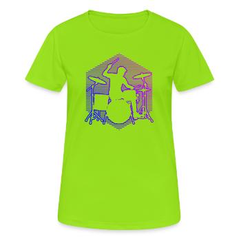 Gift idea for the musician with drum games - Women's Breathable T-Shirt - neon green - Front - AI Model Female 172 dark (172cm)