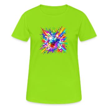 Farbensturm Disco Kugel - Frauen T-Shirt atmungsaktiv - Neongrün - Vorne - AI Model Female 172 dark (172cm)