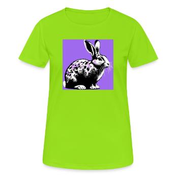 Kaninchen - Frauen T-Shirt atmungsaktiv - Neongrün - Vorne - AI Model Female 172 dark (172cm)