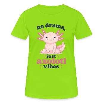 Ambiances axolotl sans drame - T-shirt respirant Femme - vert néon - Devant - AI Model Female 172 dark (172cm)