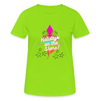 Neon Shore Vacation - Women's Breathable T-Shirt - neon green - Front - AI Model Female 172 dark (172cm)