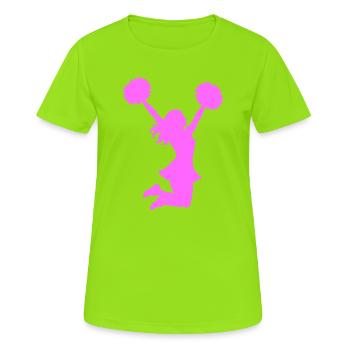 Pink Cheerleader Silhouette - Frauen T-Shirt atmungsaktiv - Neongrün - Vorne - AI Model Female 172 dark (172cm)
