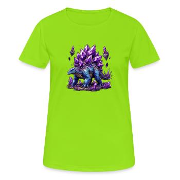 Dragon de Cristal Azur - T-shirt respirant Femme - vert néon - Devant - AI Model Female 172 dark (172cm)