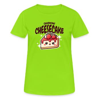 Sweet Kawaii Cheesecake Strawberry - Women's Breathable T-Shirt - neon green - Front - AI Model Female 172 dark (172cm)