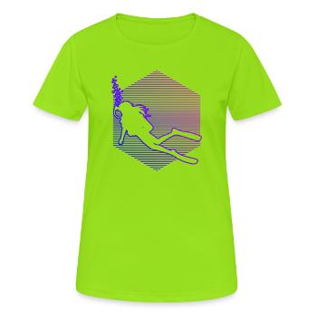 Gift idea for a diving fan with Scuba Diving - Women's Breathable T-Shirt - neon green - Front - AI Model Female 172 dark (172cm)