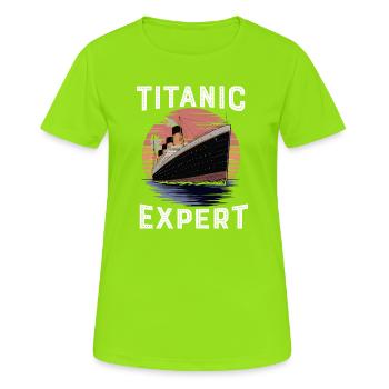 Titanic Expert White Starline RMS Titanic Boys - T-shirt respirant Femme - vert néon - Devant - AI Model Female 172 dark (172cm)