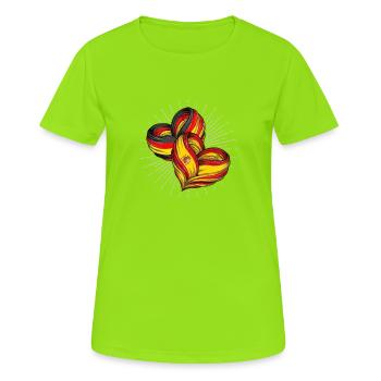 Germany and Spain Friendship - Women's Breathable T-Shirt - neon green - Front - AI Model Female 172 dark (172cm)
