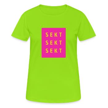 Sekt Dreifach Neon Pink - Frauen T-Shirt atmungsaktiv - Neongrün - Vorne - AI Model Female 172 dark (172cm)