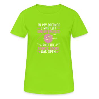 Croix - T-shirt respirant Femme - vert néon - Devant - AI Model Female 172 dark (172cm)