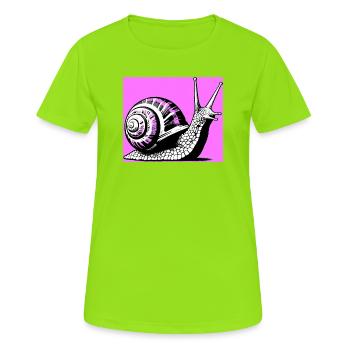Escargot - T-shirt respirant Femme - vert néon - Devant - AI Model Female 172 dark (172cm)