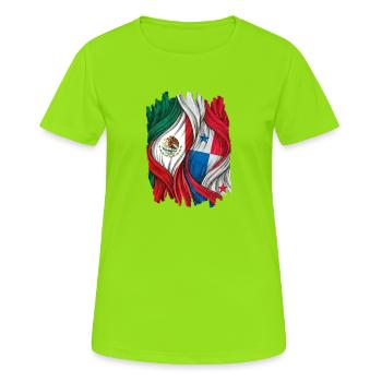 Proud of the flags of Mexico and Panama - Women's Breathable T-Shirt - neon green - Front - AI Model Female 172 dark (172cm)