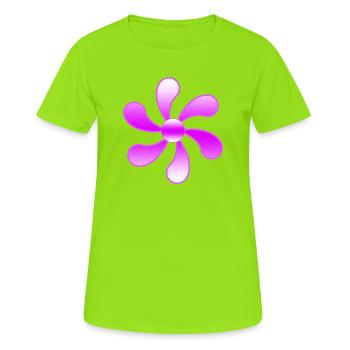 Fleur - T-shirt respirant Femme - vert néon - Devant - AI Model Female 172 dark (172cm)