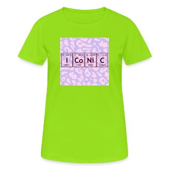 Graphisme des icônes du tableau périodique - T-shirt respirant Femme - vert néon - Devant - AI Model Female 172 dark (172cm)