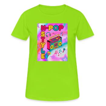 K‑Pop Style - T-shirt respirant Femme - vert néon - Devant - AI Model Female 172 dark (172cm)
