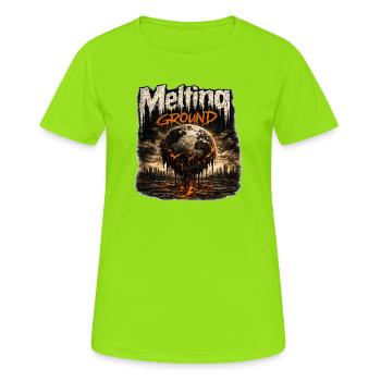 Fondure Earthfire - T-shirt respirant Femme - vert néon - Devant - AI Model Female 172 dark (172cm)