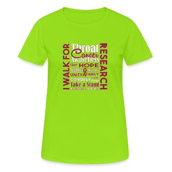 throat cancer - Women's Breathable T-Shirt - neon green - Front - AI Model Female 172 dark (172cm)