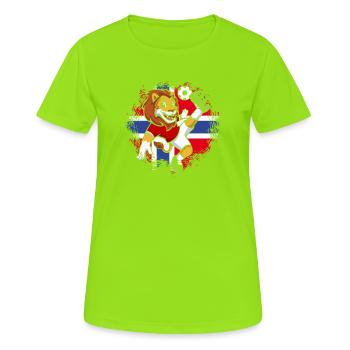 Norway Soccer Norge Fjords Scandinavian - Frauen T-Shirt atmungsaktiv - Neongrün - Vorne - AI Model Female 172 dark (172cm)