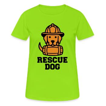 Rescue Dog Rettungshund Icon - Women's Breathable T-Shirt - neon green - Front - AI Model Female 172 dark (172cm)