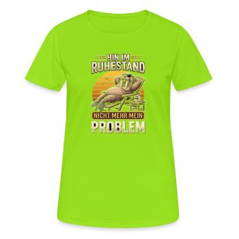Ruhestand Walross Relax-Design - Frauen T-Shirt atmungsaktiv - Neongrün - Vorne - AI Model Female 172 dark (172cm)