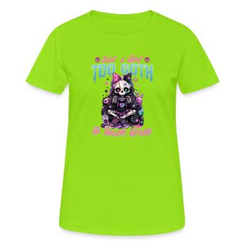 Pastel Goth Soft Goth Gaming Gamer - T-shirt respirant Femme - vert néon - Devant - AI Model Female 172 dark (172cm)