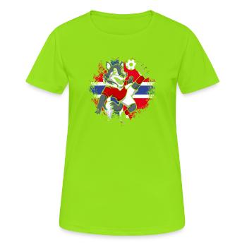 Norway Soccer Norge Fjords Scandinavian - Frauen T-Shirt atmungsaktiv - Neongrün - Vorne - AI Model Female 172 dark (172cm)