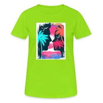 Neon Tropics Silhouette Romance - Frauen T-Shirt atmungsaktiv - Neongrün - Vorne - AI Model Female 172 dark (172cm)