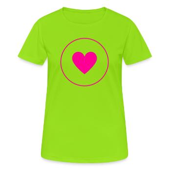 Cercle au Cœur Rose | Modern Love Design-8 - T-shirt respirant Femme - vert néon - Devant - AI Model Female 172 dark (172cm)