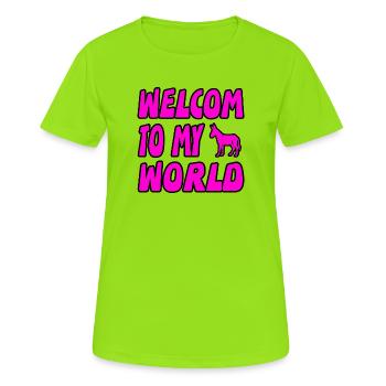 Esel - Frauen T-Shirt atmungsaktiv - Neongrün - Vorne - AI Model Female 172 dark (172cm)