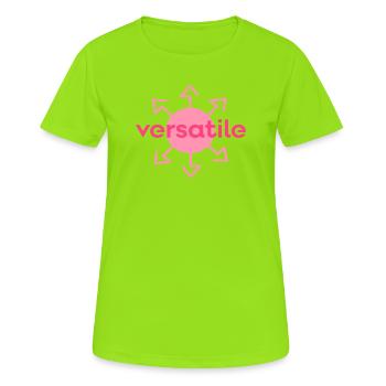 Versatile - T-shirt respirant Femme - vert néon - Devant - AI Model Female 172 dark (172cm)