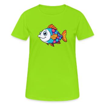 Bunter Tropischer Fisch - Frauen T-Shirt atmungsaktiv - Neongrün - Vorne - AI Model Female 172 dark (172cm)