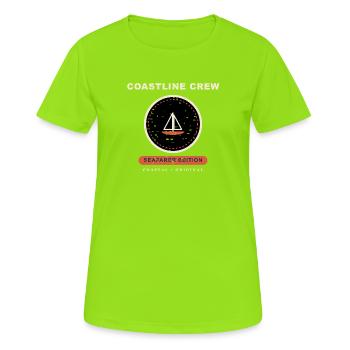 Coastline Crew - Frauen T-Shirt atmungsaktiv - Neongrün - Vorne - AI Model Female 172 dark (172cm)