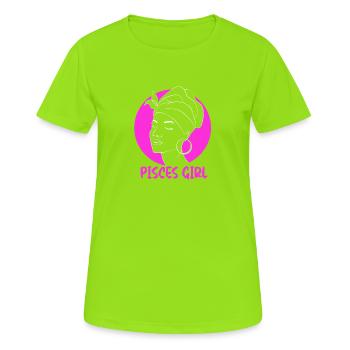 Sternzeichen Fische - Frauen T-Shirt atmungsaktiv - Neongrün - Vorne - AI Model Female 172 dark (172cm)