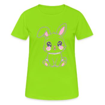 Kawaii Bunny Pastel Shine - Women's Breathable T-Shirt - neon green - Front - AI Model Female 172 dark (172cm)