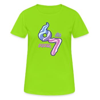 Candy Swirl 67 meme Neon Doodle - Women's Breathable T-Shirt - neon green - Front - AI Model Female 172 dark (172cm)