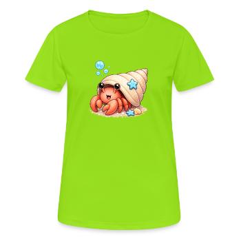 Krebs - Frauen T-Shirt atmungsaktiv - Neongrün - Vorne - AI Model Female 172 dark (172cm)