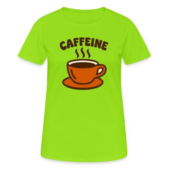 Logo de la tasse à café Coffee Caffeine - T-shirt respirant Femme - vert néon - Devant - AI Model Female 172 dark (172cm)